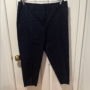 Lane Bryant Modernist Collection Navy White Pinstriped Ankle pants